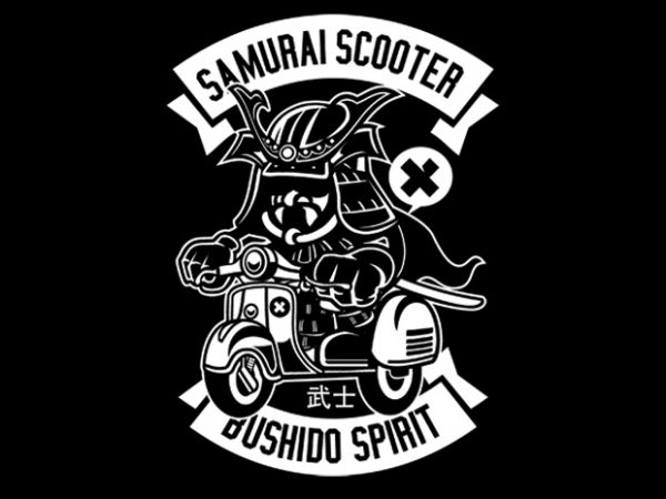 Samurai scooter tshirt design for sale