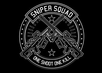 Sniper Squad buy t shirt design for commercial use