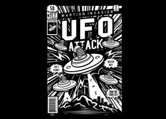 Ufo Attack vector shirt design