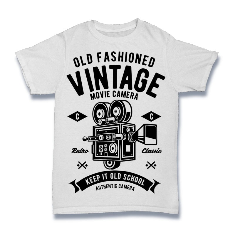 Vintage Movie Camera vector t shirt design
