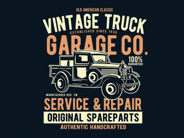 Vintage truck vector t shirt design