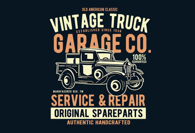 Vintage truck vector t shirt design