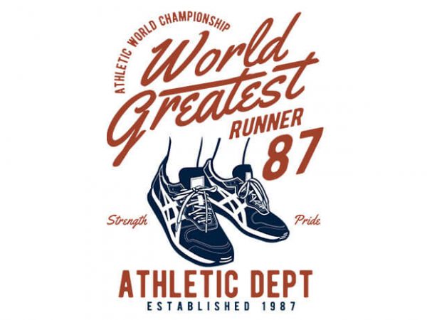 World greatest runner vector t-shirt design for commercial use