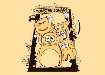 Monster squads graphic t-shirt design