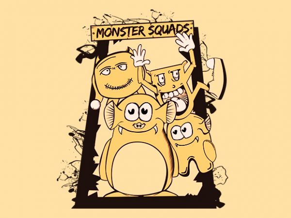 Monster squads graphic t-shirt design