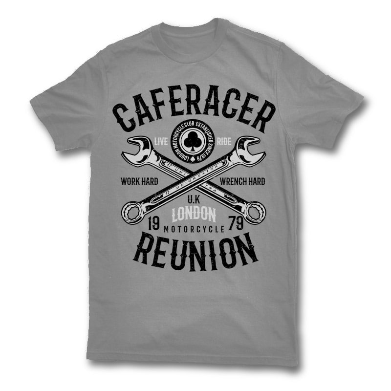 Caferacer Reunion t shirt design vector t shirt design