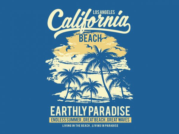 California beach t shirt design