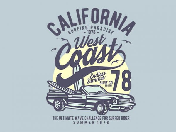California west coast t shirt design