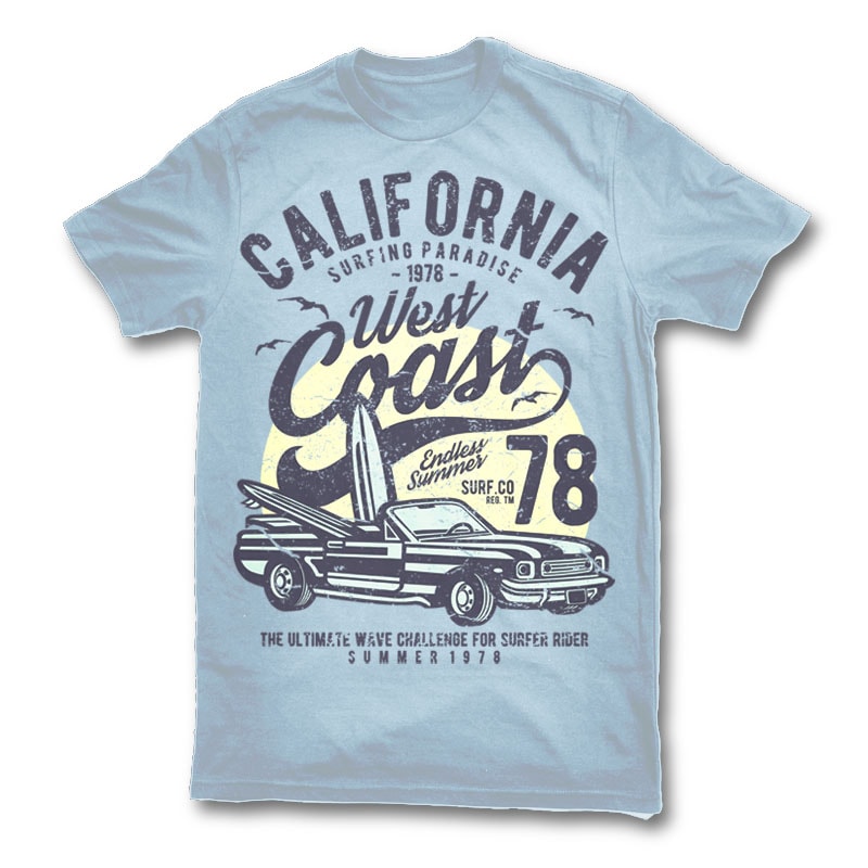 California West Coast t shirt design tshirt factory