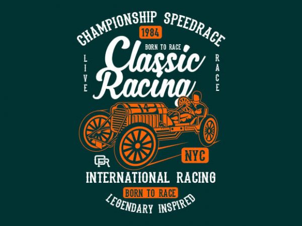 Classic racing t shirt design