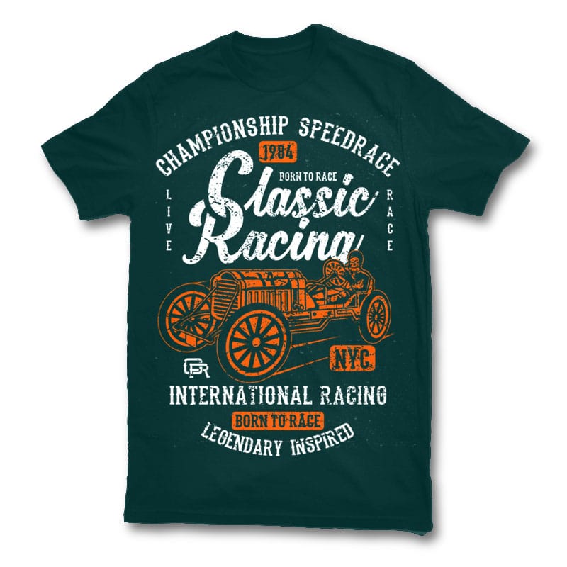 Classic Racing t shirt design t shirt designs for printify