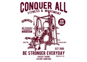 Conquer All tshirt design vector