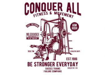 Conquer All tshirt design vector