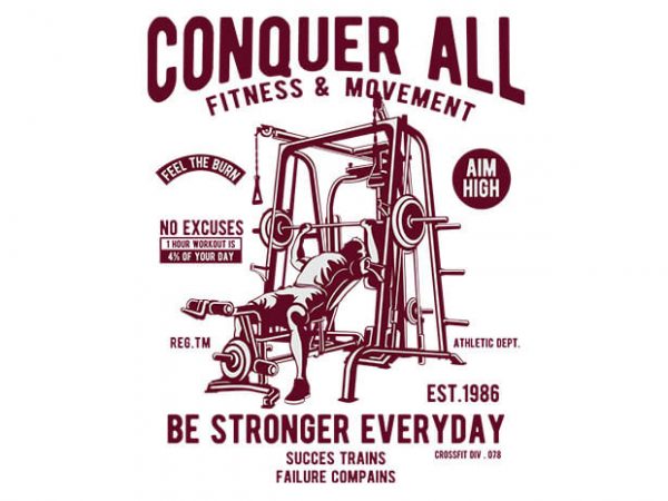 Conquer all tshirt design vector