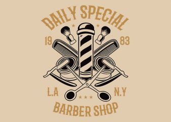 Daily Special Barber Shop t shirt design