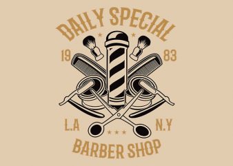 Daily Special Barber Shop t shirt design