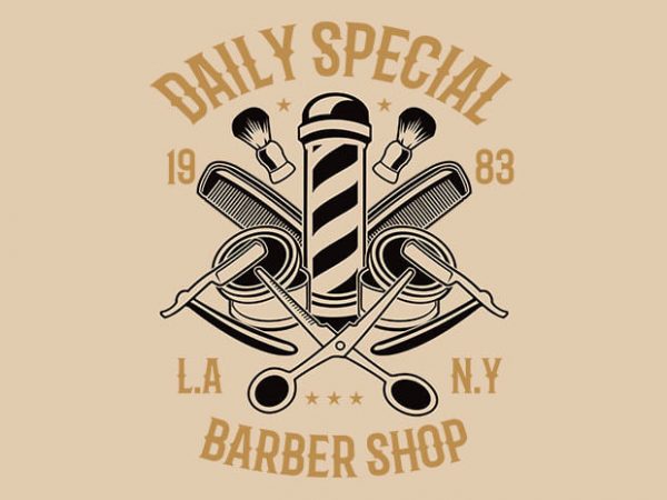 Daily special barber shop t shirt design