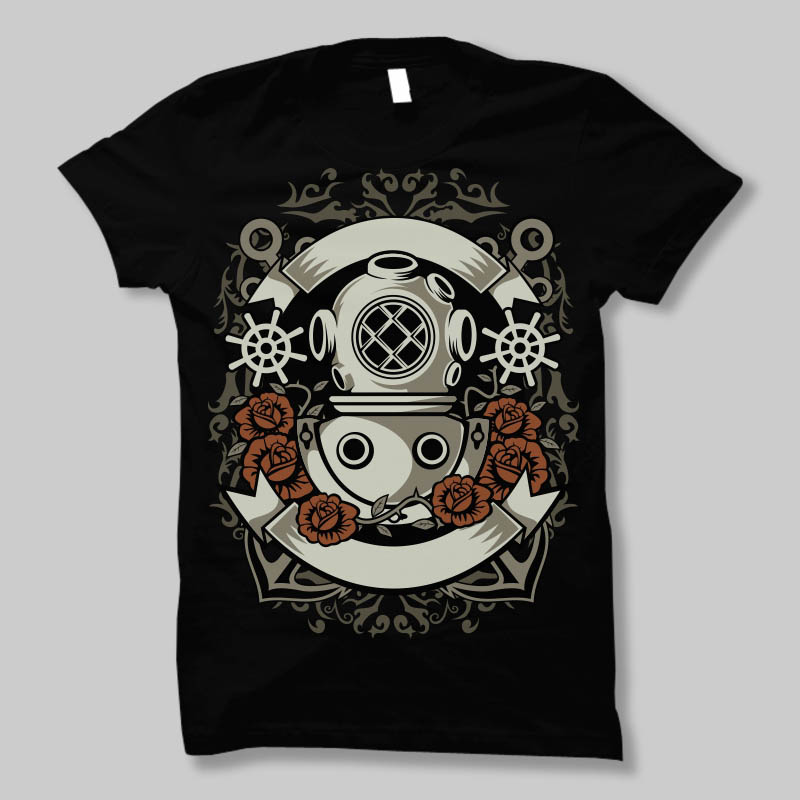 Diver t shirt design t-shirt designs for merch by amazon