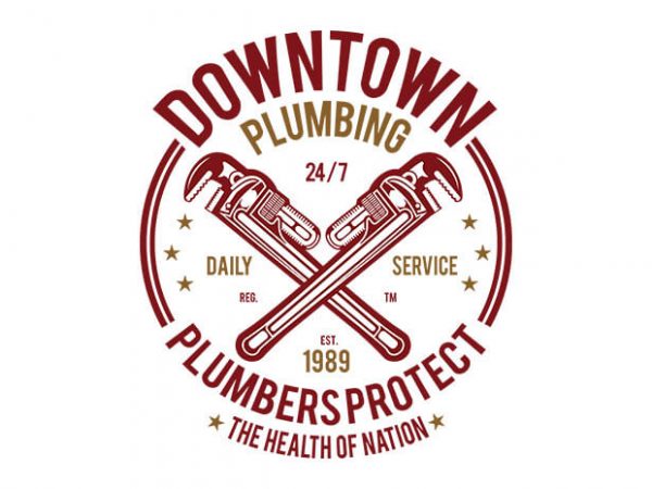 Downtown plumbing t shirt design