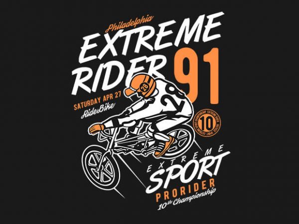 Extreme rider t shirt design