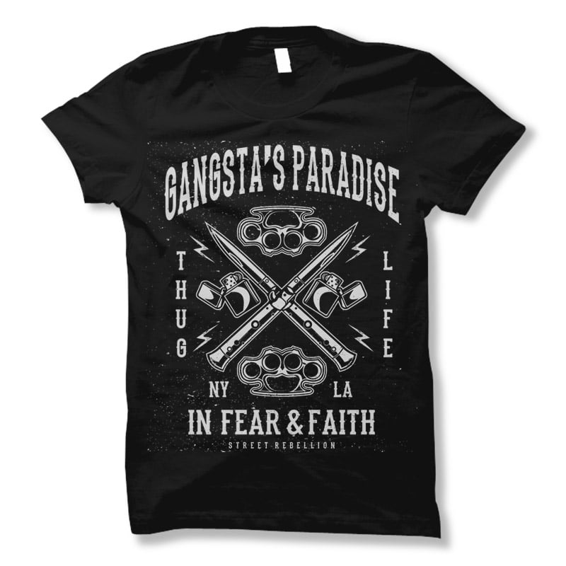 Gangsta’s Paradise t shirt design t shirt design png