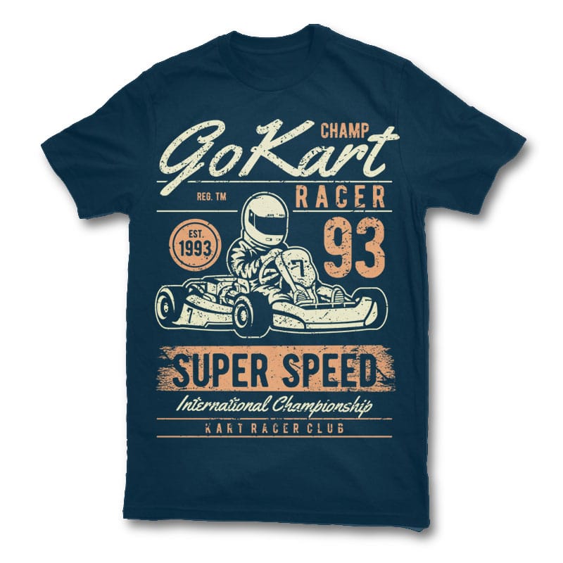 Go Kart Racer t shirt design t shirt designs for print on demand
