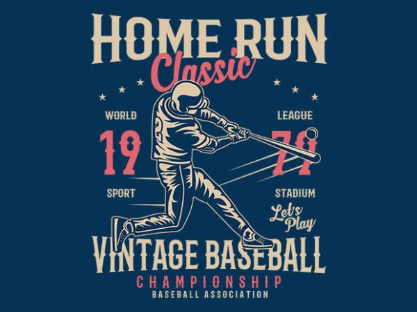 Home run classic t shirt design