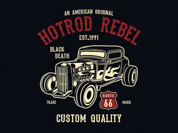 Hot rod rebel t shirt design