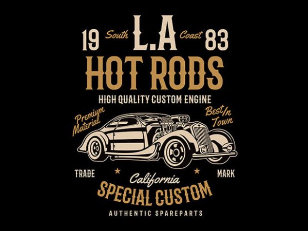 La hot rods t shirt design
