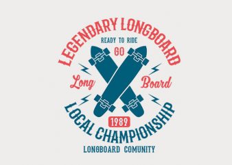 Legendary Longboard t shirt design