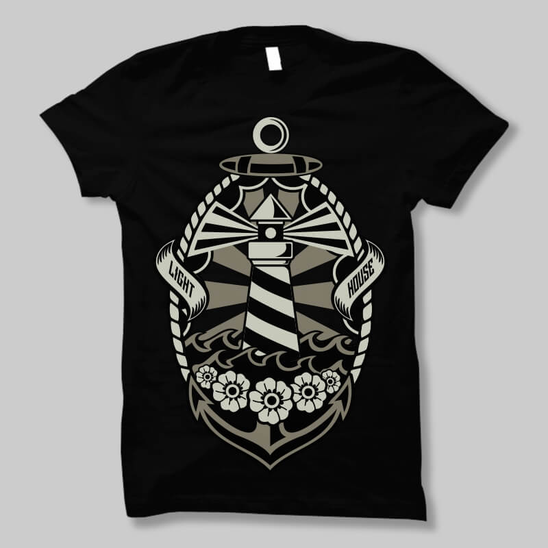 Lighthouse t shirt design tshirt design for sale