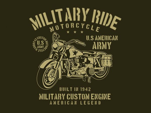 Military ride t shirt design