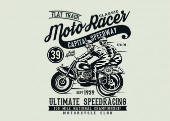 Moto Racer Classic t shirt design