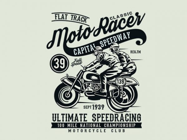 Moto racer classic t shirt design