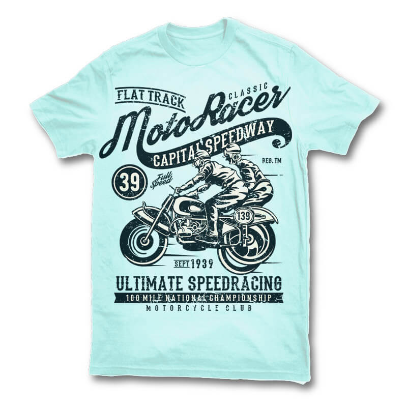 Moto Racer Classic t shirt design t shirt design graphic