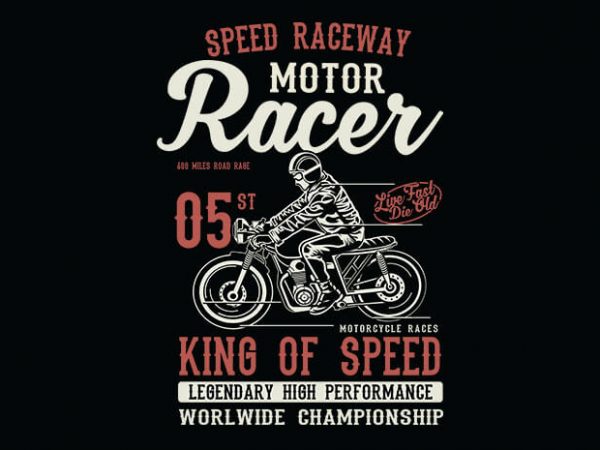 Motor racer t shirt design