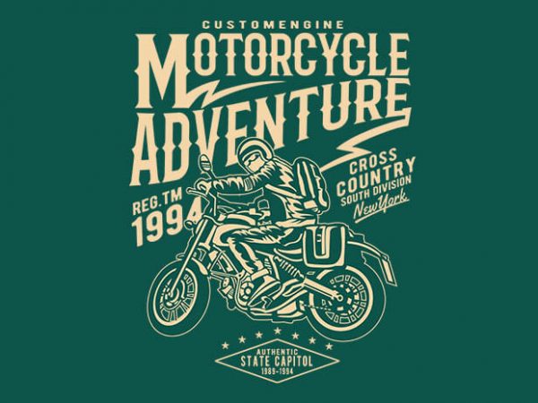 Motorcycle adventure t shirt design