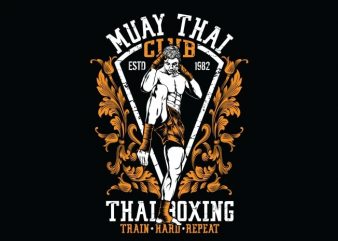 Muay Thai Club vector t-shirt design for commercial use