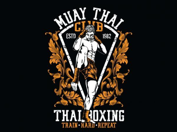 Muay thai club vector t-shirt design for commercial use