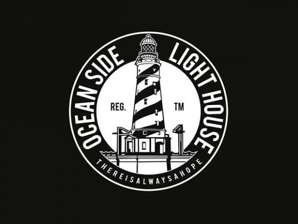 Ocean side light house t shirt design