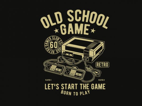 Old school game t shirt design