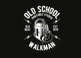 Old School Walkman t shirt design