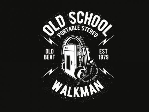 Old school walkman t shirt design