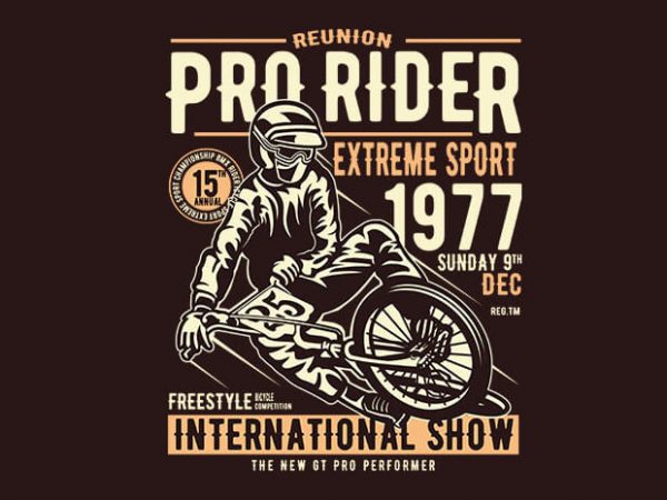 Pro rider tshirt design