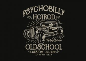 Psychobilly Hotrod t shirt design