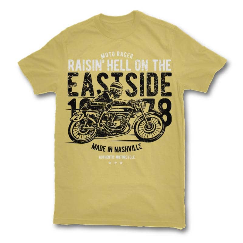 Raisin Hell Moto Racer t shirt designs for sale