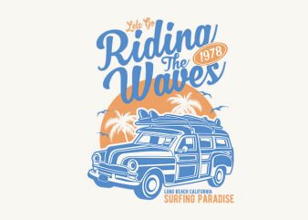 Riding The Waves t-shirt design