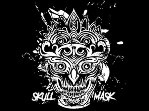 Skull mask ornaments vector t shirt design artwork