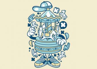 Carousel vector t shirt design for download