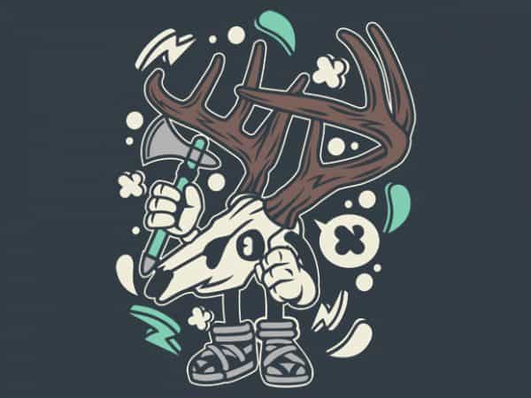 Deer skull print ready shirt design